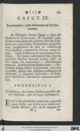 Caput IX. Experimenta, quae referuntur ad Electricitatem.