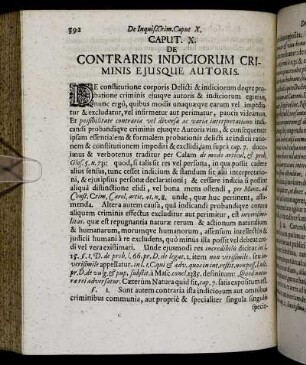 Caput X. De Contrariis Indiciorum Criminis Ejusque Autoris.