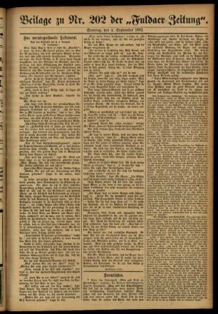 Zweite Ausgabe vom Sonntag, den 04. September 1892.