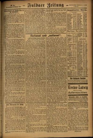 Zweite Ausgabe vom Donnerstag, den 21. Februar 1924.