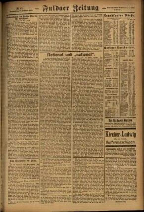 Zweite Ausgabe vom Donnerstag, den 21. Februar 1924.
