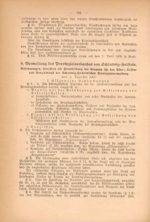8. Verwaltung des Provinzialverbandes von Schleswig-Holstein