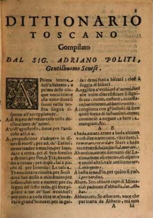 Dittionario Toscano