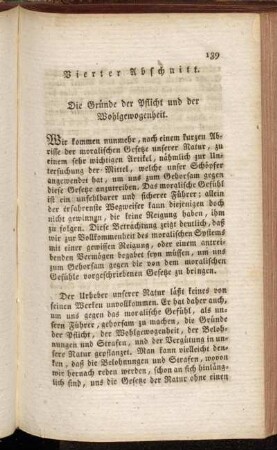 Vierter Abschnitt. Die Gründe der Pflicht und der Wohlgewogenheit.