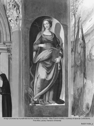 Nischenausmalung zum Altar der Familie Peroni : Heilige Margarethe