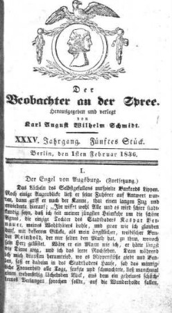 5. Stueck, 1. Februar 1836