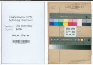 Entnazifizierung Werner Weber , geb. 09.08.1914 (Verw.Angestellter)