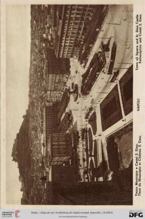 Napoli – Piazza Municipio e Castel S. Elmo. – Place du Municipio et Château S. Elmo. – Town all Square and St. Elmo Castle. – Rathausplatz und Castel S. Elmo.