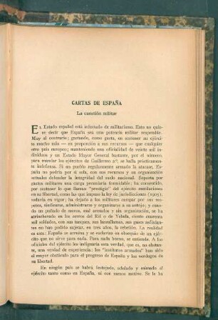 Cartas de España : La cuestión militar