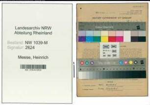 Entnazifizierung Heinrich Meese , geb. 09.06.1911 (Ingenieur)