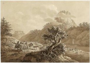 Lilienstein und Königstein vom linken Elbufer aus