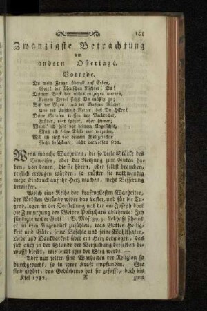 Zwanzigste Betrachtung am andern Ostertage.