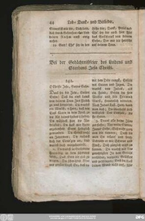 Bei der Gedächtnißfeier des Leidens und Sterens Jesu Christi.