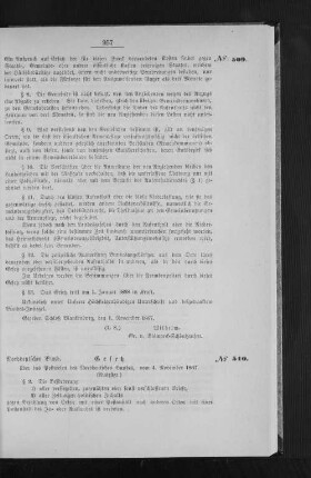 Gesetz über das Postwesen des Norddeutschen Bundes, vom 4. November 1867.
