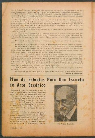 Plan de estudios para una escuela de arte escénico