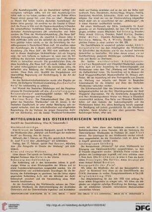 Mitteilungen des Österreichischen Werkbundes