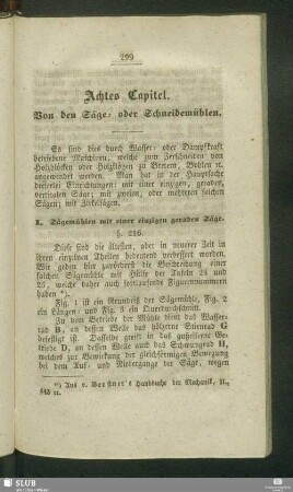 Achtes Capitel. Von den Säge- oder Schneidemühlen