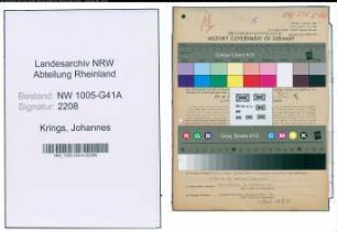 Entnazifizierung Johannes Krings , geb. 09.09.1919 (Polizist)