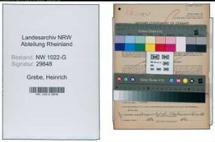 Entnazifizierung Heinrich Grebe , geb. 12.11.1894 (Sachbearbeiter)