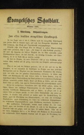 Zum elften deutschen evangelischen Schulkongreß