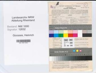 Entnazifizierung Heinrich Goosses, geb. 16.04.1893 (Kaufm.Angest.)
