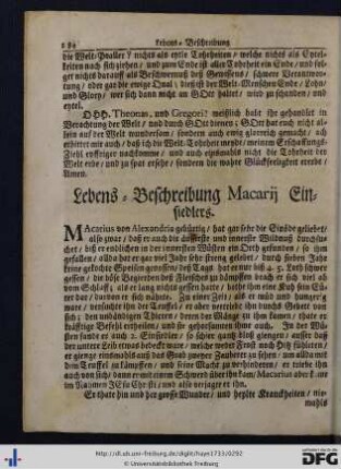 Leben Macarii Einsiedlers - Leben der H. Genovefae Hertzogin.
