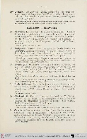 Tableaux - Gravures (Nr.27-41)