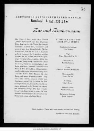 Zar und Zimmermann