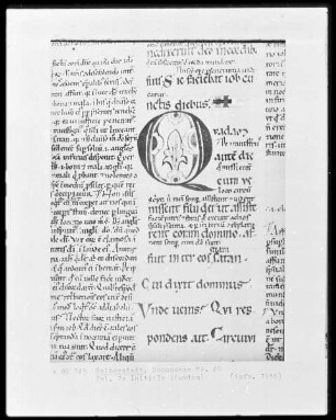 Das Buch Job mit Glosse, Ms. 40, folio 7 verso, Textseite mit Initiale Q(uadam)