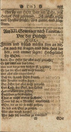 Am XII. Sonntage nach Trinitat.