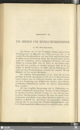 Abschnitt IX. Die Dresch- Und Reinigungsmaschinen