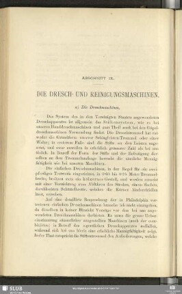 Abschnitt IX. Die Dresch- Und Reinigungsmaschinen
