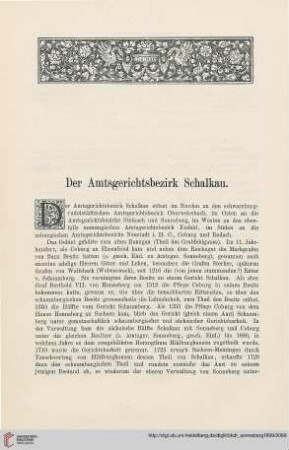 Der Amtsgerichtsbezirk Schalkau