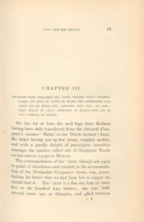 Chapter III. Departure from Singapore ...