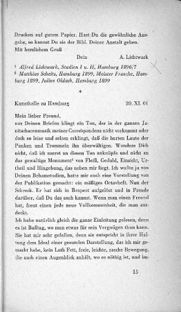 Kunsthalle zu Hamburg 20. XI. 01