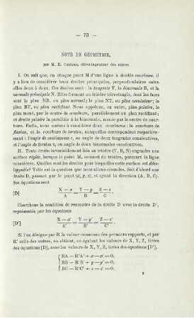 NOTE DE GÉOMÉTRIE.