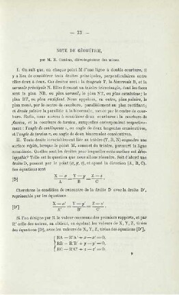NOTE DE GÉOMÉTRIE.