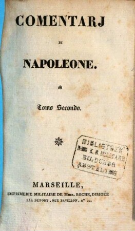 Comentarj di Napoleone, 2. 253 S.