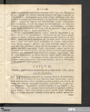 Caput III. Modus, quem tenet intellectus in producendis ideis circa objecta sensibilia.