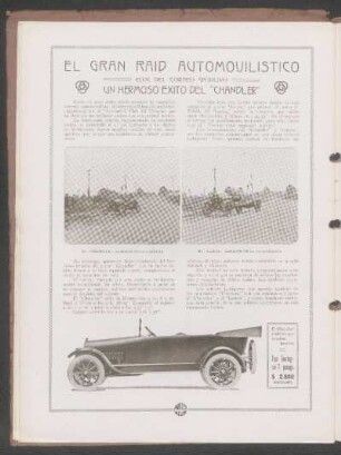 El Gran Raid Automovilístico : Ecos del torneo sportivo - Un hermoso éxito del "Chandler"