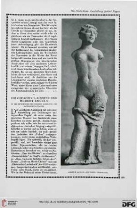 Die Gedächnis-Ausstellung Robert Engels: in der Münchener Graphischen Sammlung des Bayerischen Staates