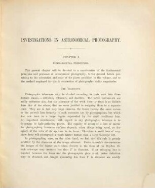 Investigations in astronomical photography