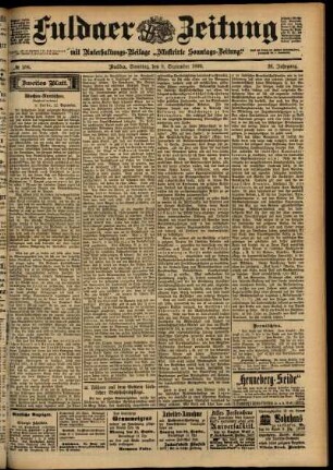 Zweite Ausgabe vom Samstag, den 09. September 1899.