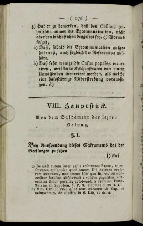 VIII. Hauptstück. Von dem Sakrament der lezten Oelung.