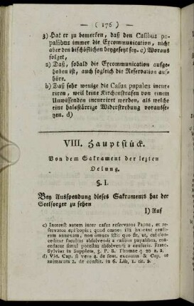 VIII. Hauptstück. Von dem Sakrament der lezten Oelung.