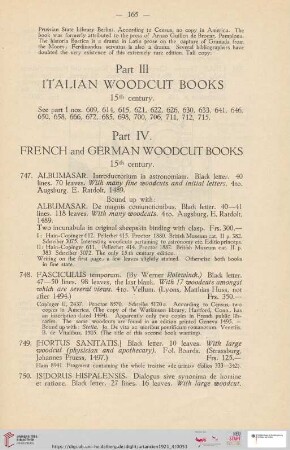 Part III. Italian Woodcut Books 15th century