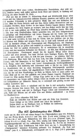Der 407. Gründungstag der Schule