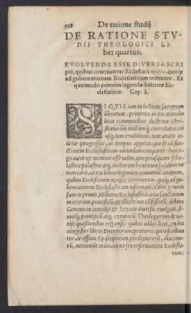 De Ratione Studii Theologici Liber quartus.