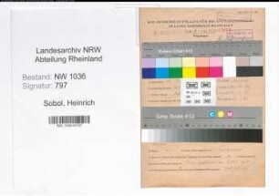 Entnazifizierung Heinrich Sobol , geb. 13.12.1896 (Bergbauangestellter)