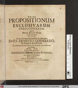 Trias Propositionum Exclusivarum Theologicarum